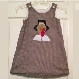 Handmade Gingham Turkey Thanksgiving Dress Girls 4